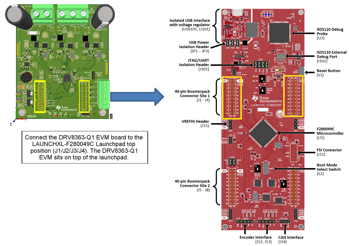 位置电路 - Texas Instruments DRV8363-Q1EVM 评估模块